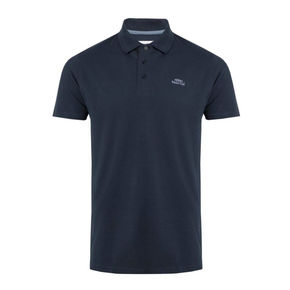 Weird Fish Mens Miles Pique Natural Polo Shirt / Navy
